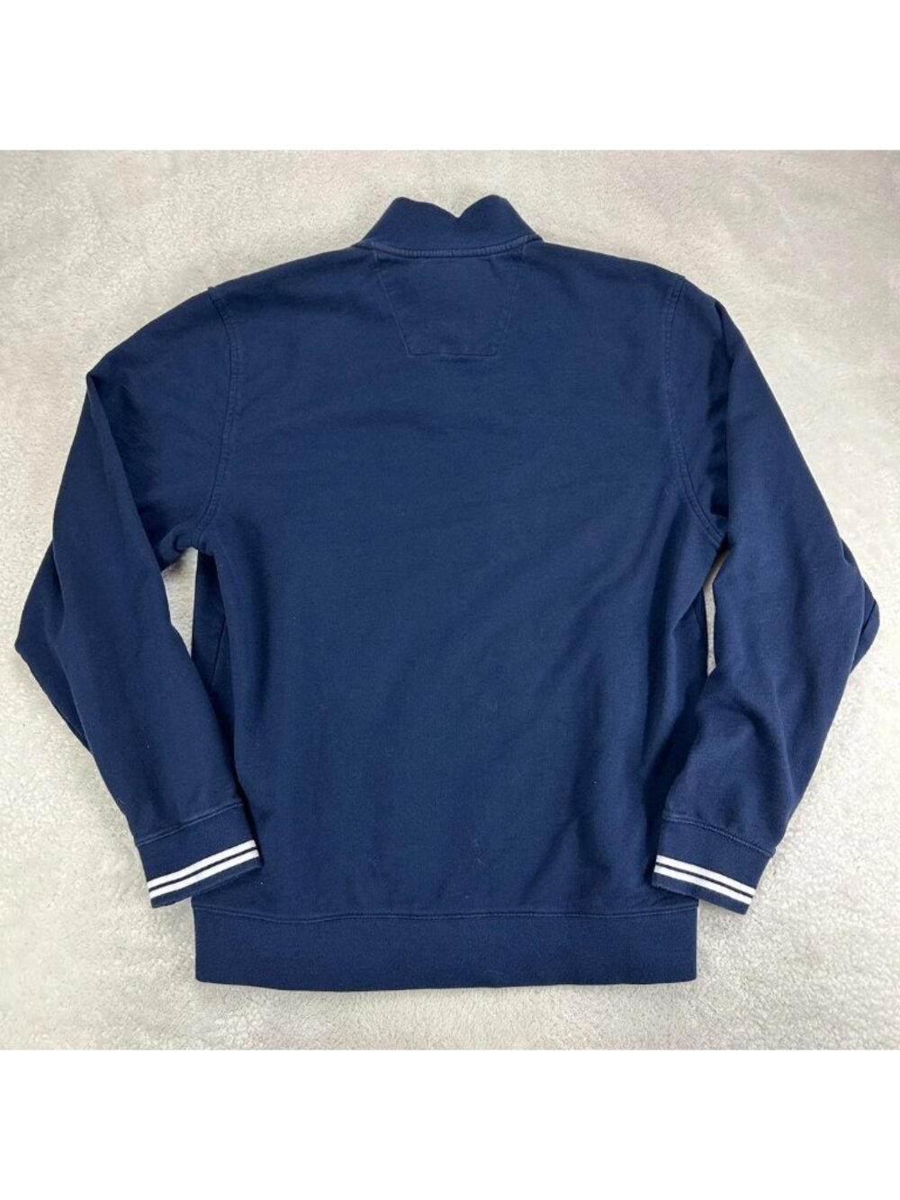 Brooks Brothers Sweatshirt Mens L Navy Blue Cotton 1/4-Zip Mock Neck Long Sleeve - Picture 2 of 11